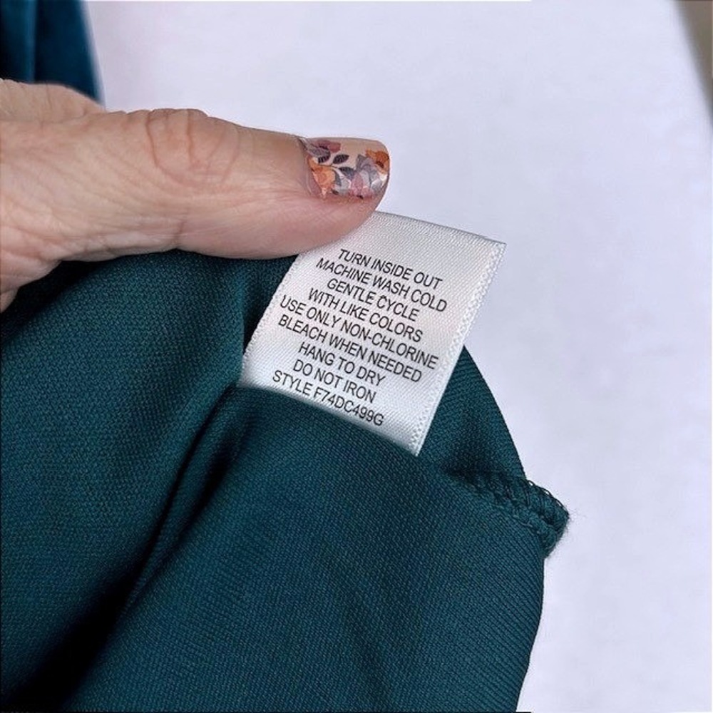 Copper Key Girls Teal Green Velvet Lace Collar Shift Dress Size 8 Holiday Party - Picture 8 of 8
